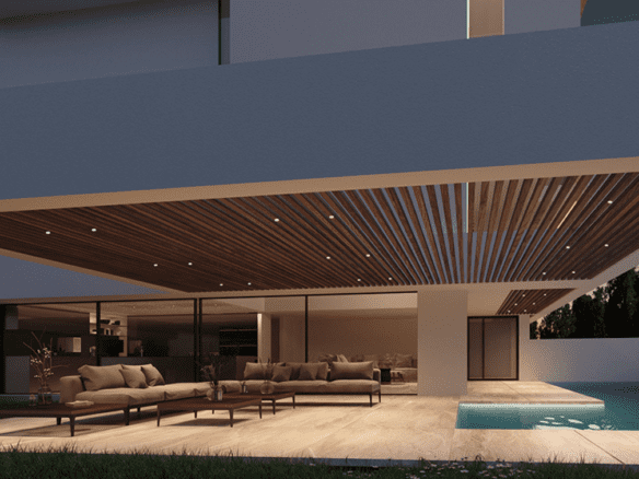 Private pool in luxury maisonette in Varkiza with lush garden