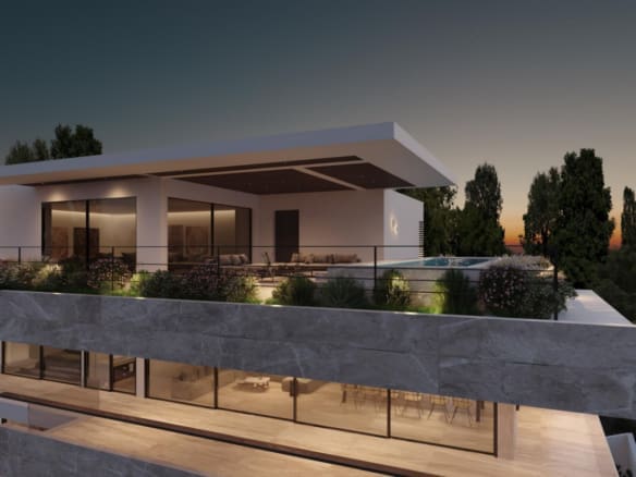 Private rooftop pool with panoramic sea views in an exclusive penthouse in Varkiza