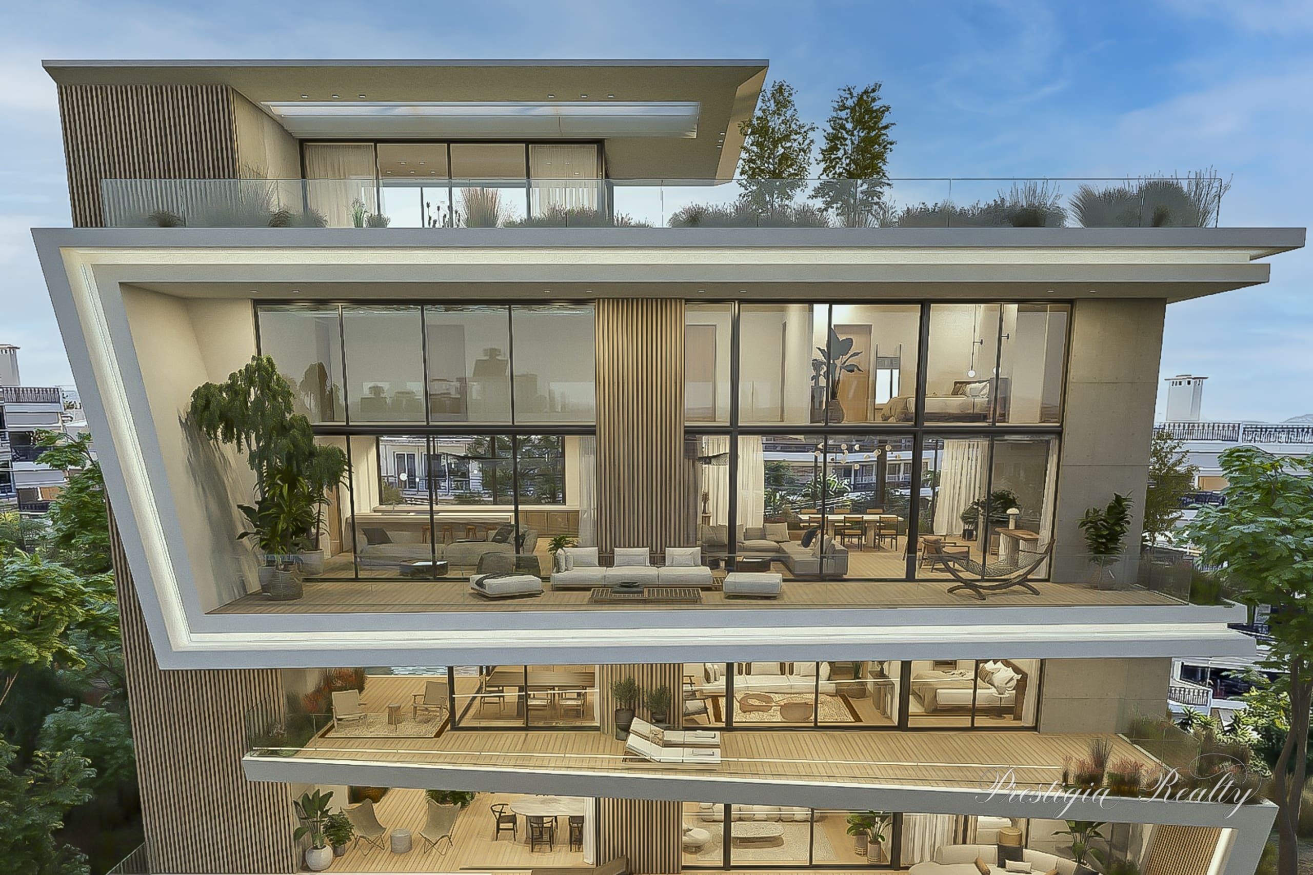 Iconic Three-Level Penthouse with Private Rooftop Oasis – Glyfada, Athens Riviera | 4th & 5th Floors + Sky Lounge