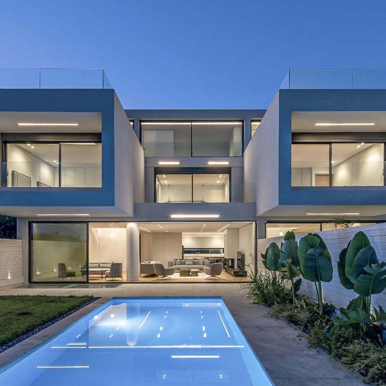Luxury villa for sale in Vari Athens Riviera with private pool, garden, and modern outdoor living space